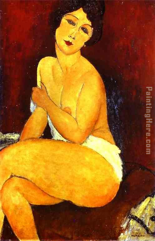 Seated Nude on Divan painting - Amedeo Modigliani Seated Nude on Divan art painting